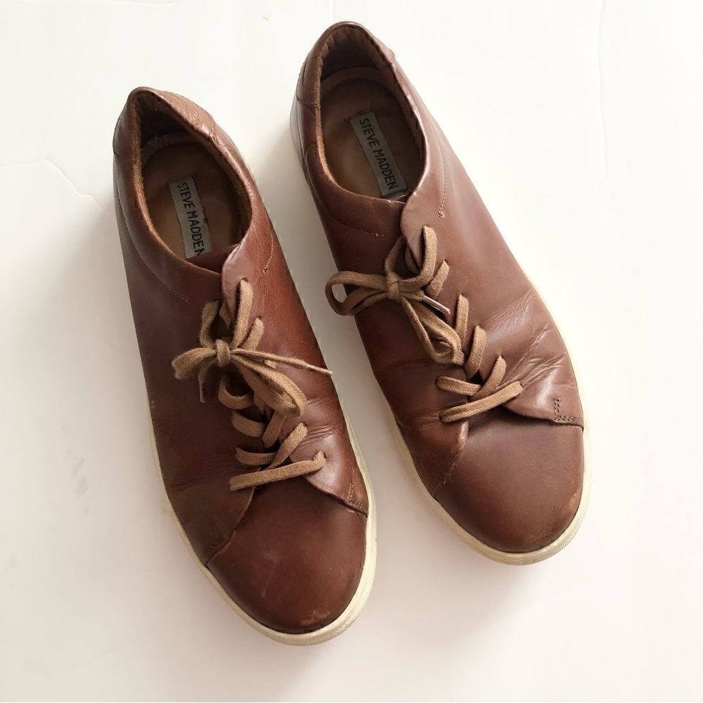 Steve Madden brown leather lace up sneakers size 11